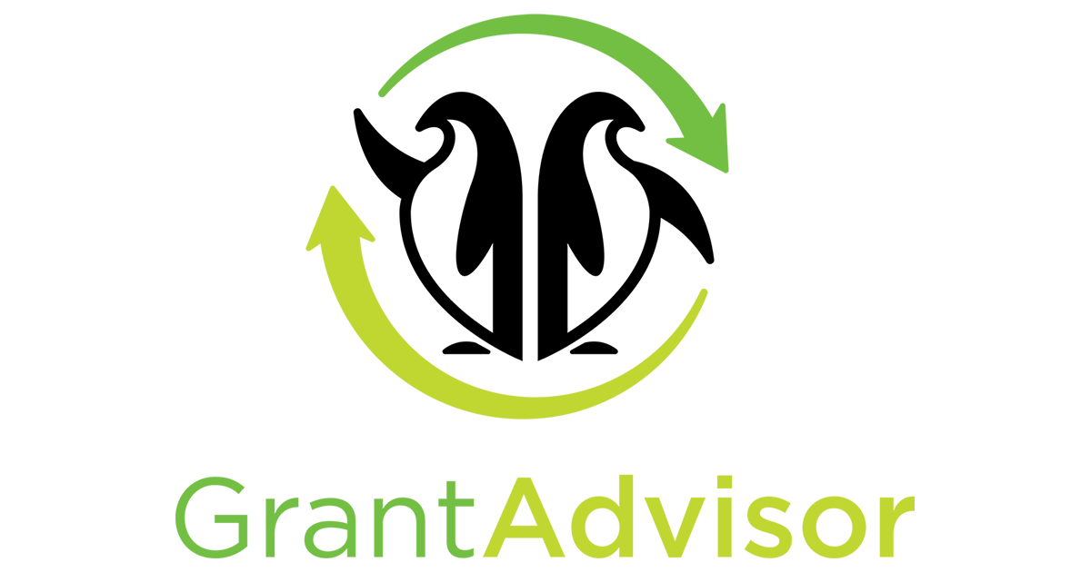 GrantAdvisor logo of two clipart penguins facing opposite ways with a green circle around them